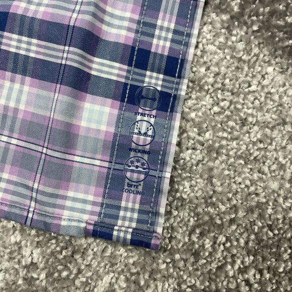 Vineyard Vines Button Down Shirt Mens Large On the Go Performance Plaid Brrr - Picture 8 of 14